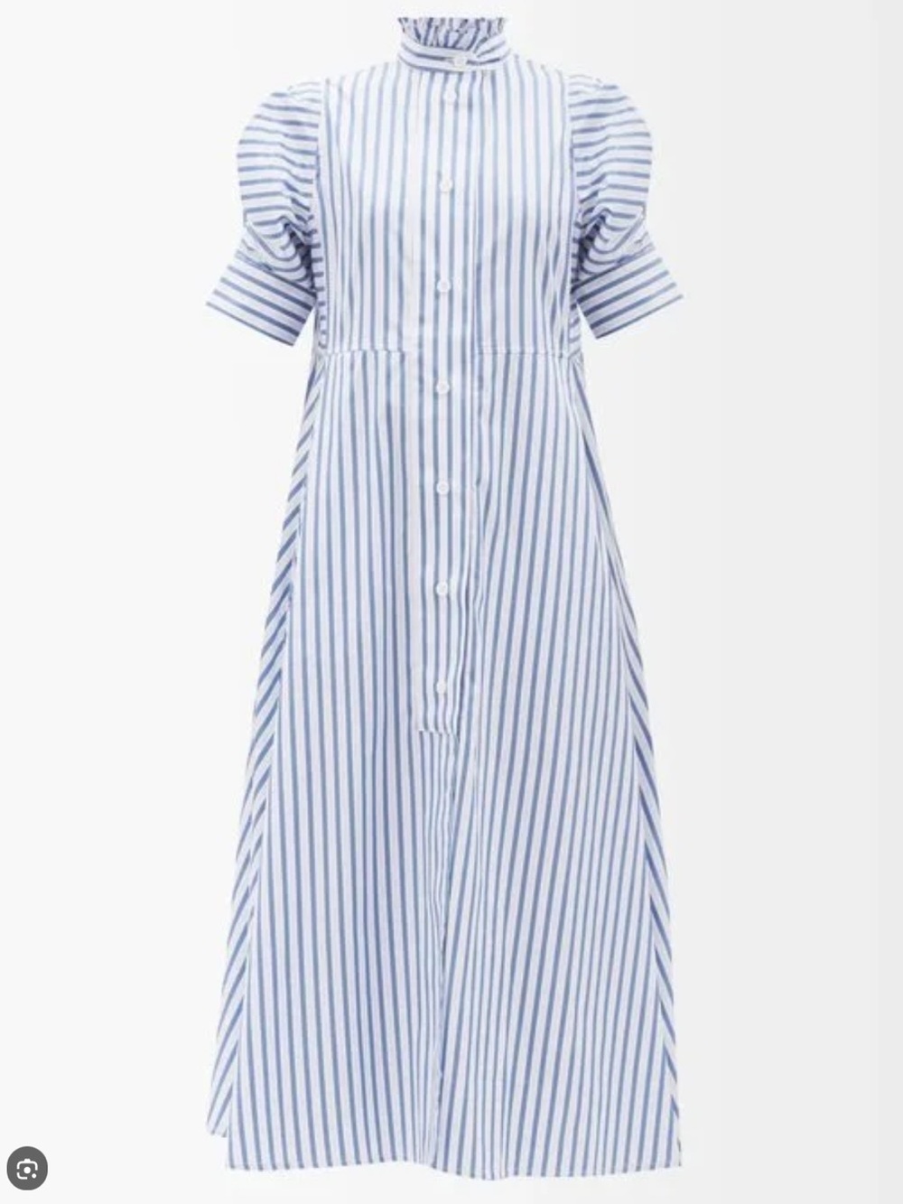 Thierry Colson Blue and White Striped Button-Front dress